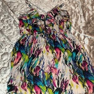 No Boundaries Skinny Strapped Feather Dress